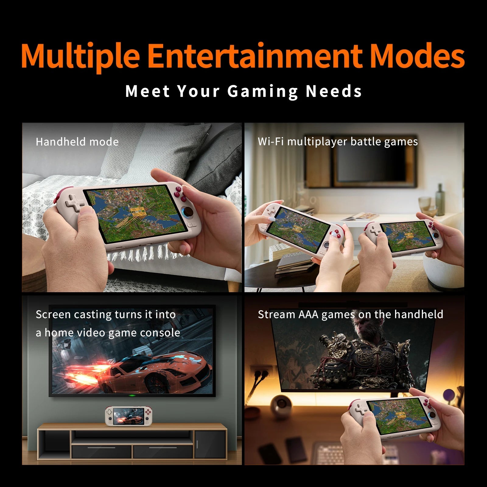 MANGMI AIR X Handheld Game Console Qualcomm Snapdragon 662 5.5'' Touchscreen Android 14 Active Cooling Fan 15W Fast Charging RGB Ampown Store