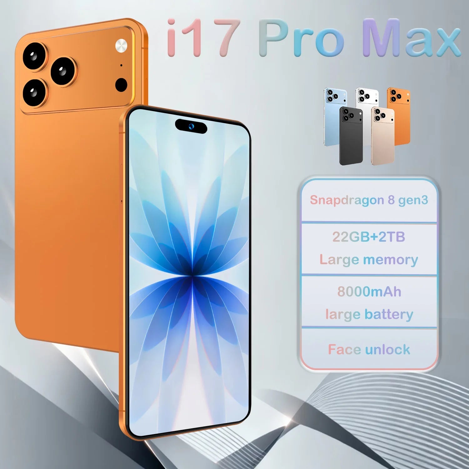 2026 Global Version I17 Promax Pro 4G 5G Dual Card Dual Standby System Original Intelligent 7.3inch 8000mAh Battery Arrival Shop1105464683 Store
