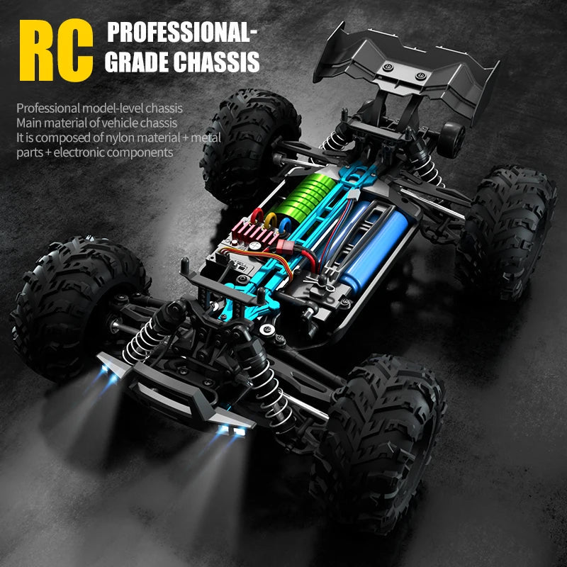 1:16 75KM/H or 50KM/H 4WD RC Car with LED Remote Control Cars High Speed Drift Monster Truck for Kids Vs Wltoys 144001 Toys DISHUO Official Store