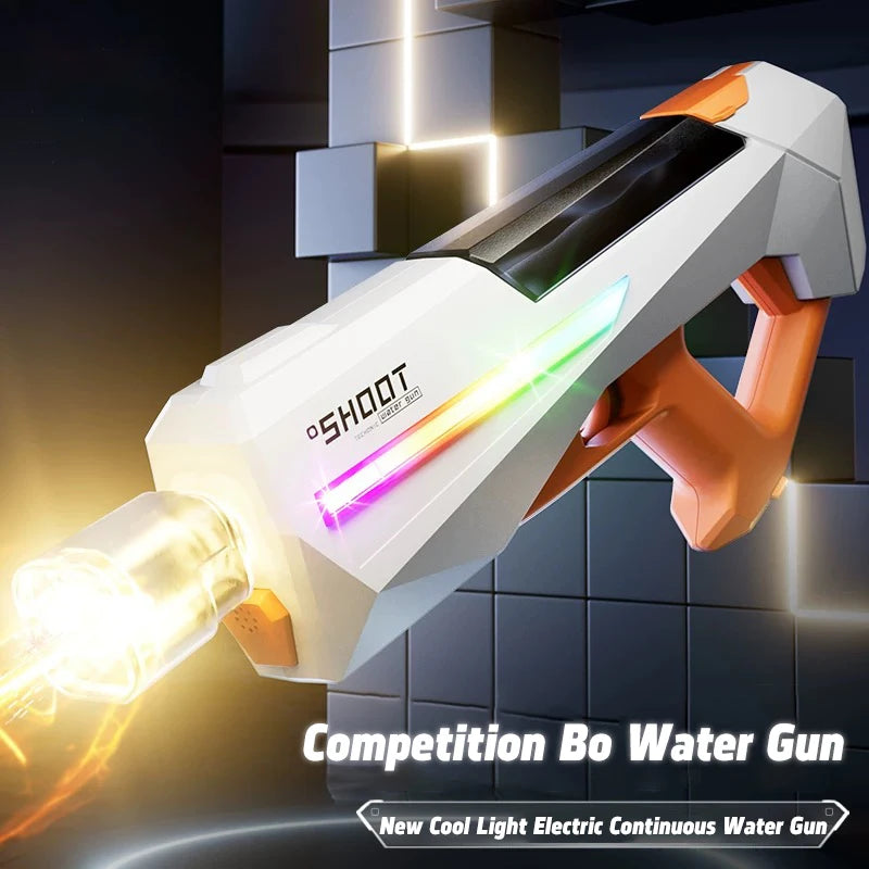 Summer Outdoor LED Fully Automatic Fire Electric Water Gun Toy, Adult Pool Battle Shooting Toy Water Gun Boy Gift Mi Duo Toy Store