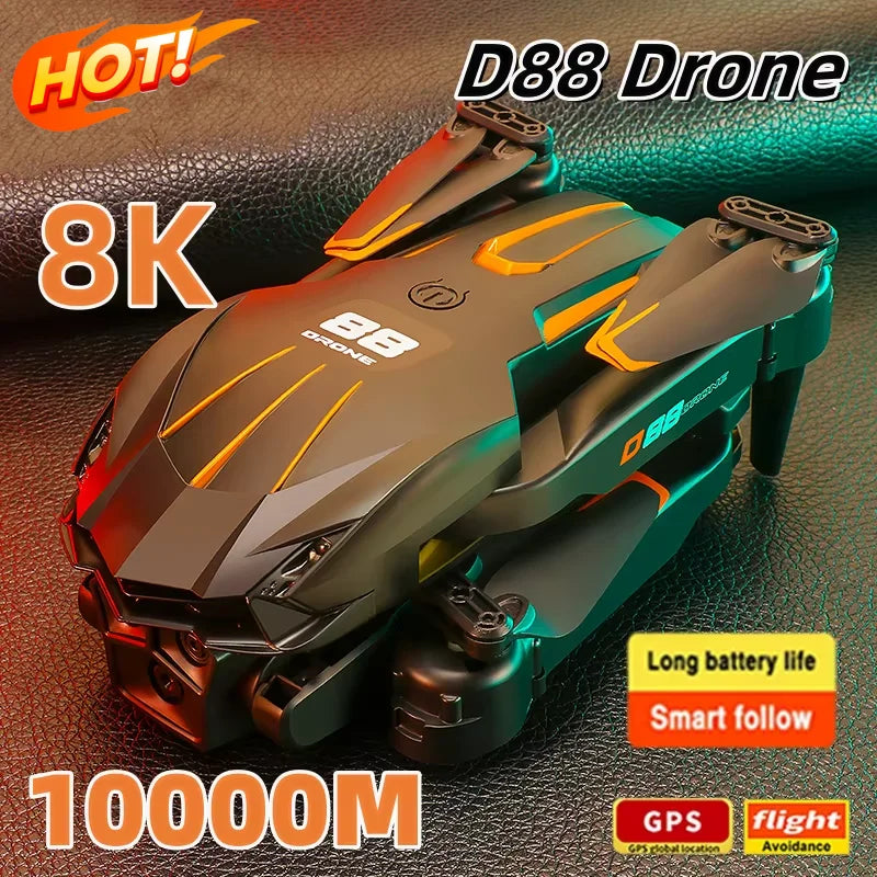 New D88 Drone 8K Optical Flow HD Dual Camera Fixed Height Aerial Photography Quadcopter 10000m Remote Control Aircraft 2026 Electronic Camera Specialty Store