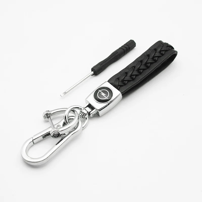Metal/Leather Car Keychain Badge Emblem For Opel Astra Grandland Corsa Mokka Frontera Insignia Zafira Key Chain Rings Accessorie Tesla Auto Parts Wholesale Store