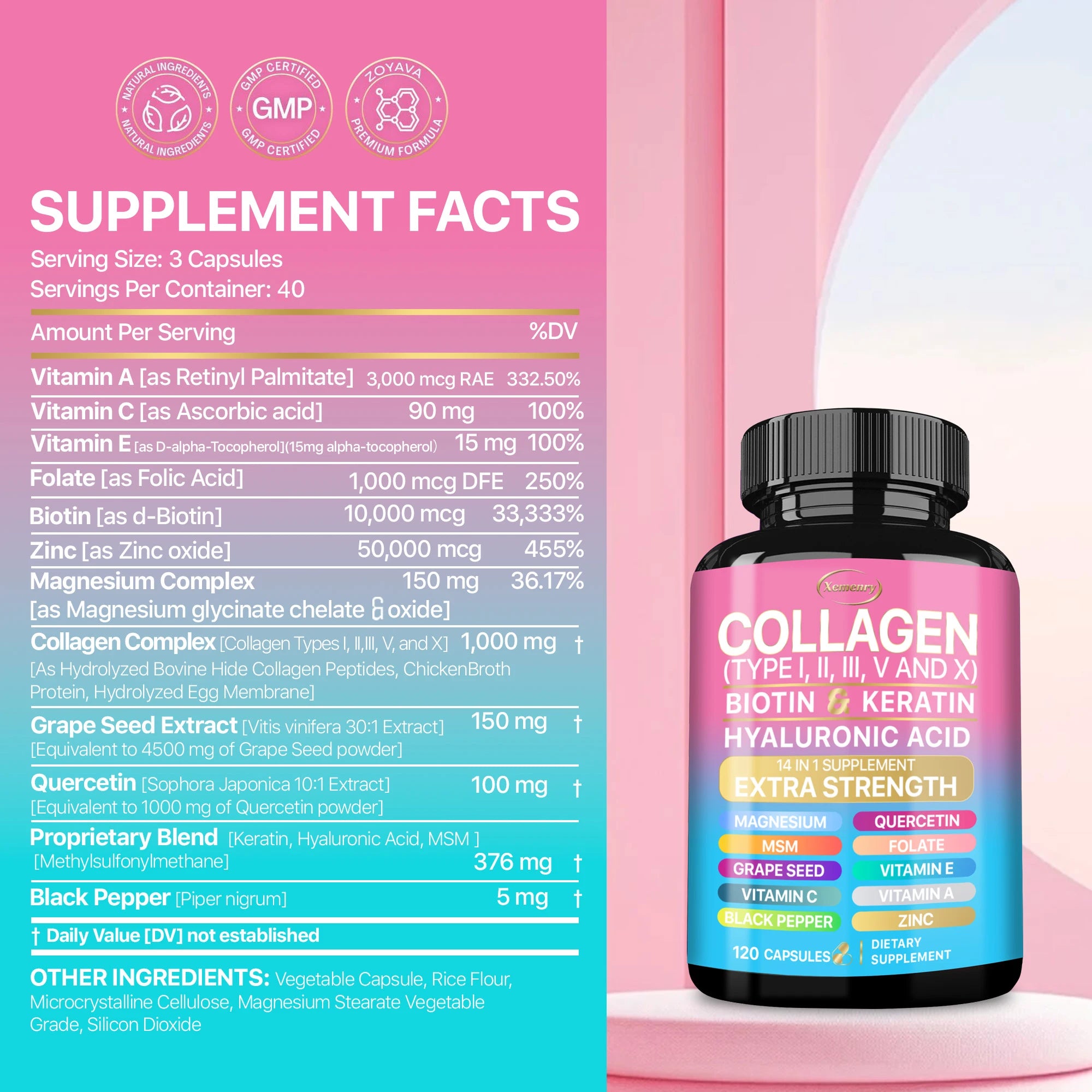 Collagen Supplement - Supports Skin Care, Nails, Hair, Antioxidants and The Immune System Shop1103311550 Store