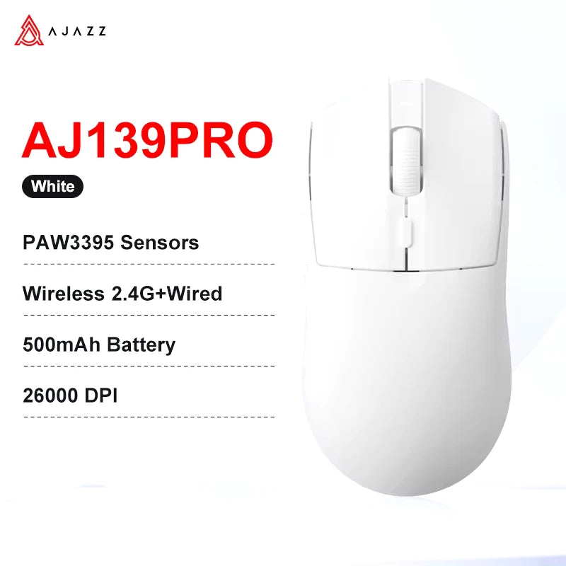 AJAZZ AJ139 V2 MC/AJ139 PRO Wireless Gaming Mouse PAW3311/PAW3395 Sensor 12000DPI/26000DPI 500mAh Bluetooth Mouse Gamer For PC Ajazz Global Official Store