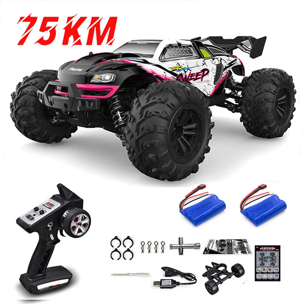 1:16 75KM/H or 50KM/H 4WD RC Car with LED Remote Control Cars High Speed Drift Monster Truck for Kids Vs Wltoys 144001 Toys DISHUO Official Store
