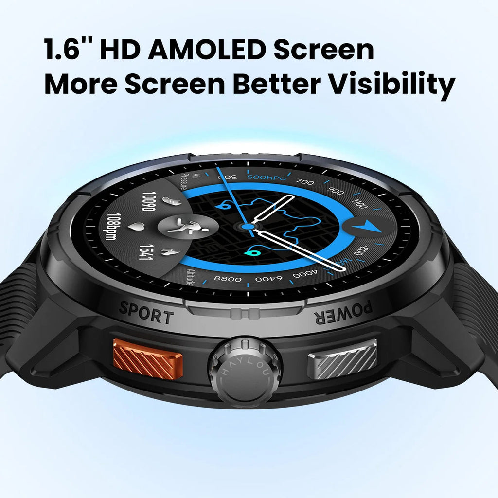 HAYLOU Solar Ultra GPS Smartwatch 1.6” AMOLED Display 5ATM Waterproof Built-in GPS Bluetooth Phone Calls Sports Smart Watch Haylou Official Store