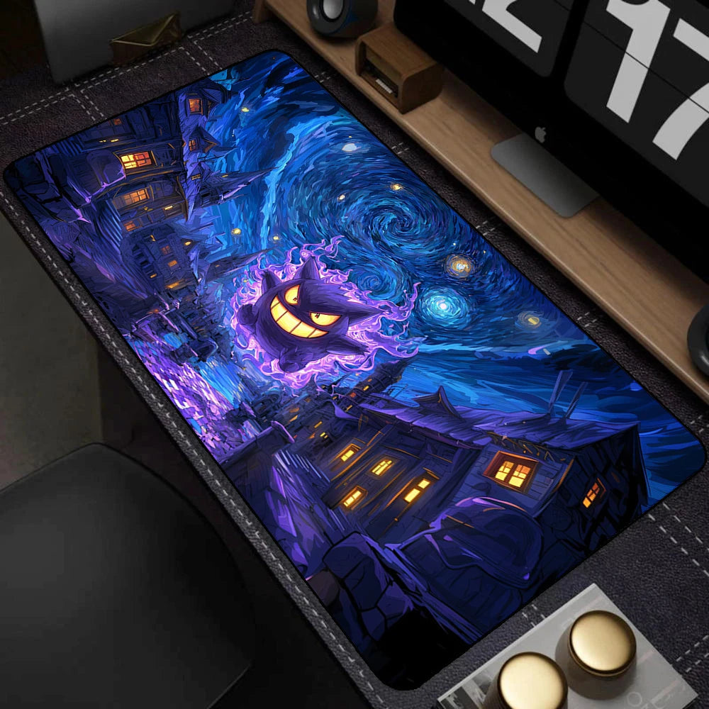 Colorful Gaming Keyboard Rug Laptop Japan Cool Anime Mouse Pad XXL Black P-pokemon Desk Mat PC G-gengar Gamer Cabinet Mousepad DQHANVE Mouse Pad Store