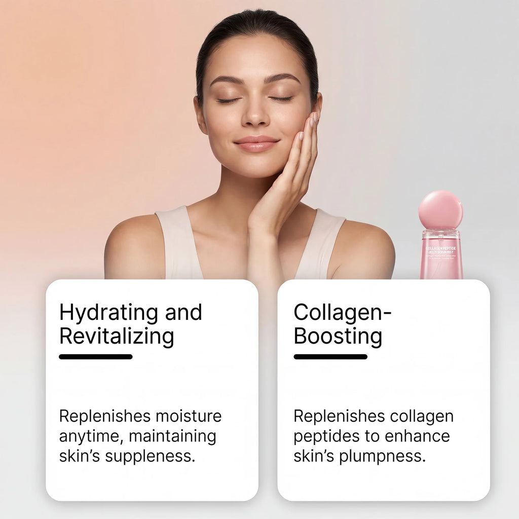 Collagen Peptides Jelly Serum Mist Brighten Skin Tone Smooth Dry Lines Hydrating Face Reduce Roughness Tighten Pores Face Spray