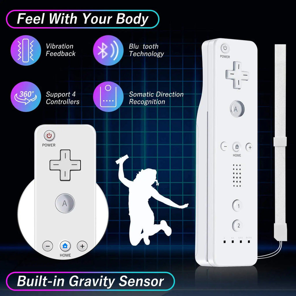 For Nintendo Wii/Wii U Joystick 2 in 1 Controller Set Wireless Remote Gamepad Motion Plus with Silicone Case Video Game GAMEPADS Store
