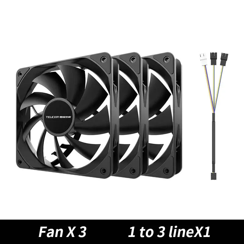 TEUCER PC Computer Case Fan PWM 4 Pin 120mm Silent 12CM Fan CPU Cooler Cooling Fan Cooling Radiator Fan 12V Adjust Fan Speed TEUCER Online Store