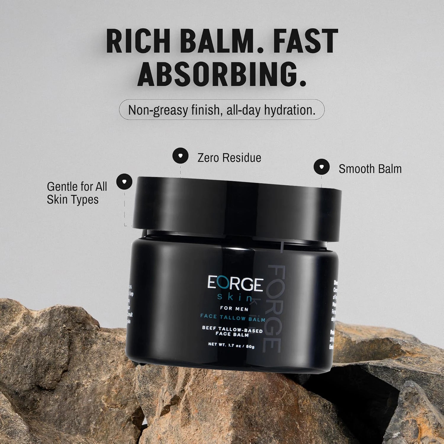 Wrinkle Defense Beef Tallow Balm for Men Moisturizer for Face Hydrating Anti Aging Cream Natural Skincare with Essential Oils Shiny Factory Store