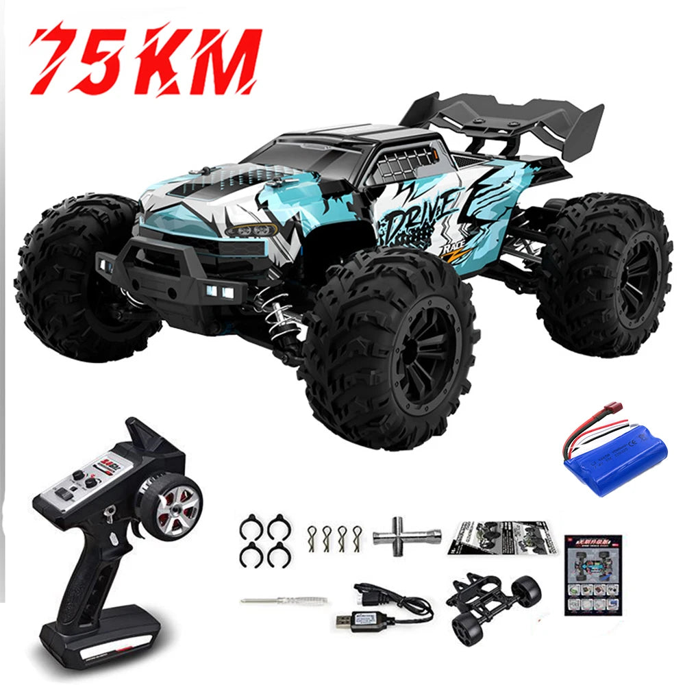 1:16 75KM/H or 50KM/H 4WD RC Car with LED Remote Control Cars High Speed Drift Monster Truck for Kids Vs Wltoys 144001 Toys DISHUO Official Store