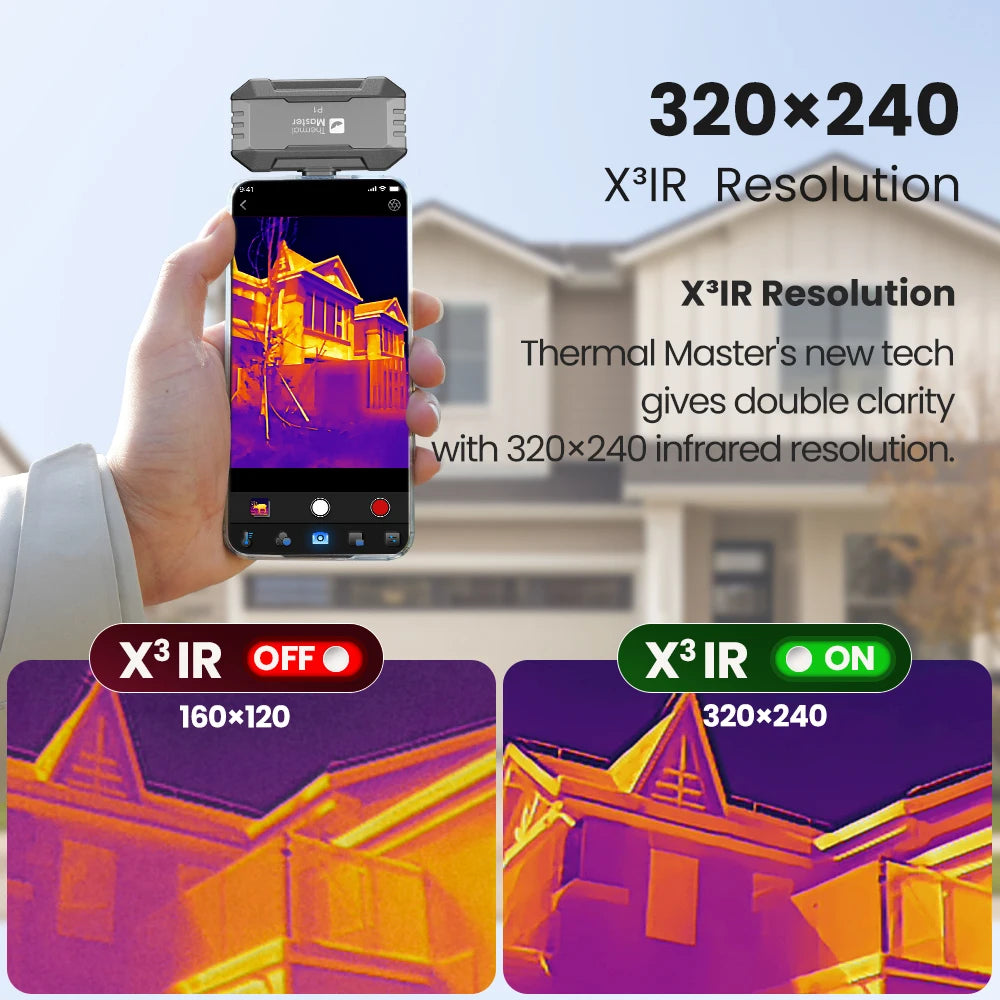 Thermal Camera P1 IOS& Android Phone 320*240 X³IR Resolution Infrared Thermal Imaging Camera Air Conditioning HVAC Inspection Thermal Master Factory Store