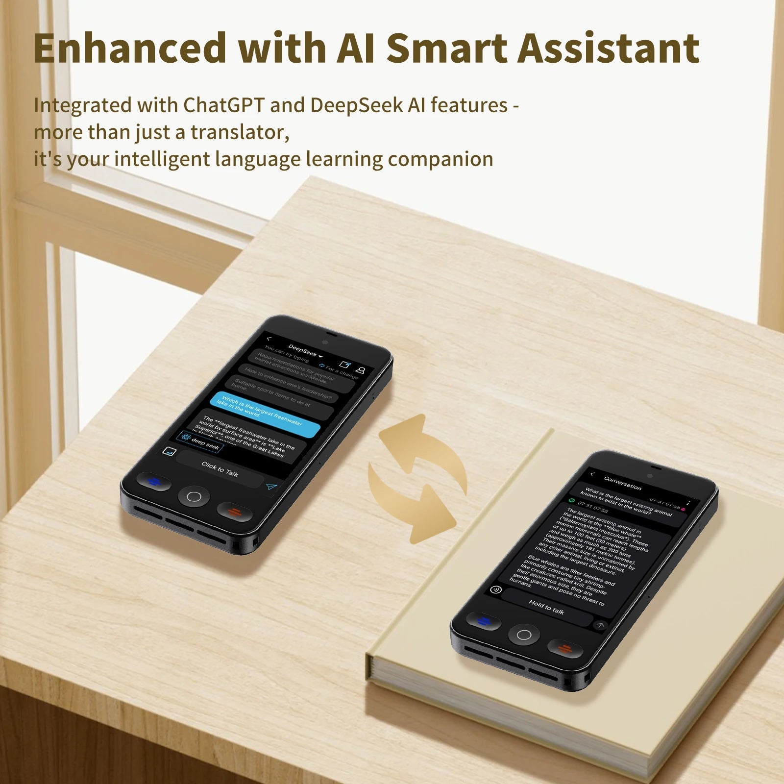 Language Translator Device with 152 Languages Voice Portable Ai  Translating Offline Translation Support Voice Video Recording boeleo Official Store
