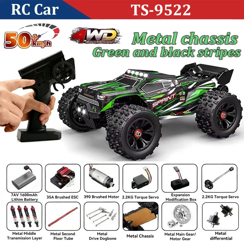WLtoys 9522 PRO 85KM/H High-speed RC Car Brushless 4WD Drive Off-road Drift 1:16 Professional Racing Car 9522 50KM/H Boy's Toy Gangbi Official Store