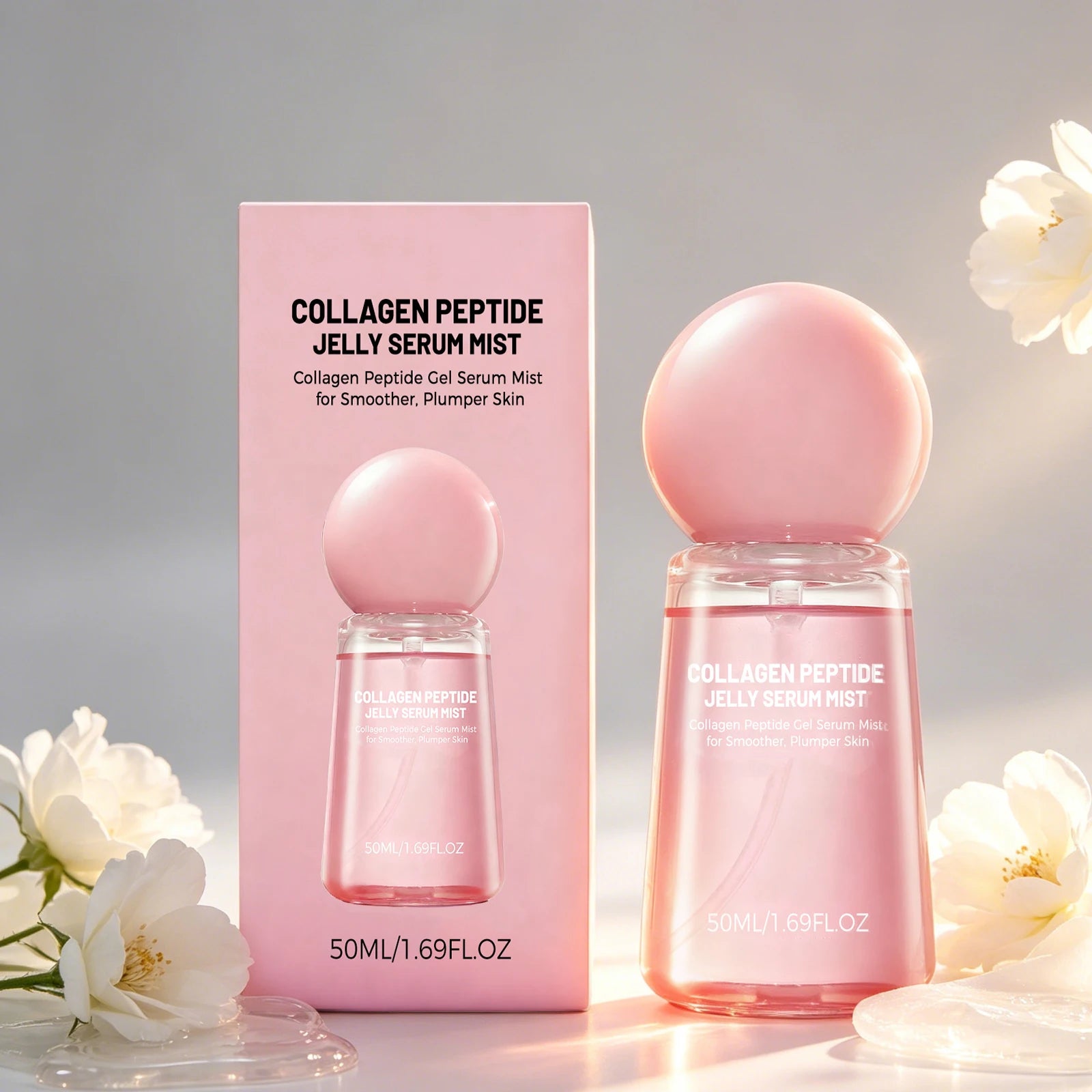 Collagen Peptides Jelly Serum Mist Brighten Skin Tone Smooth Dry Lines Hydrating Face Reduce Roughness Tighten Pores Face Spray