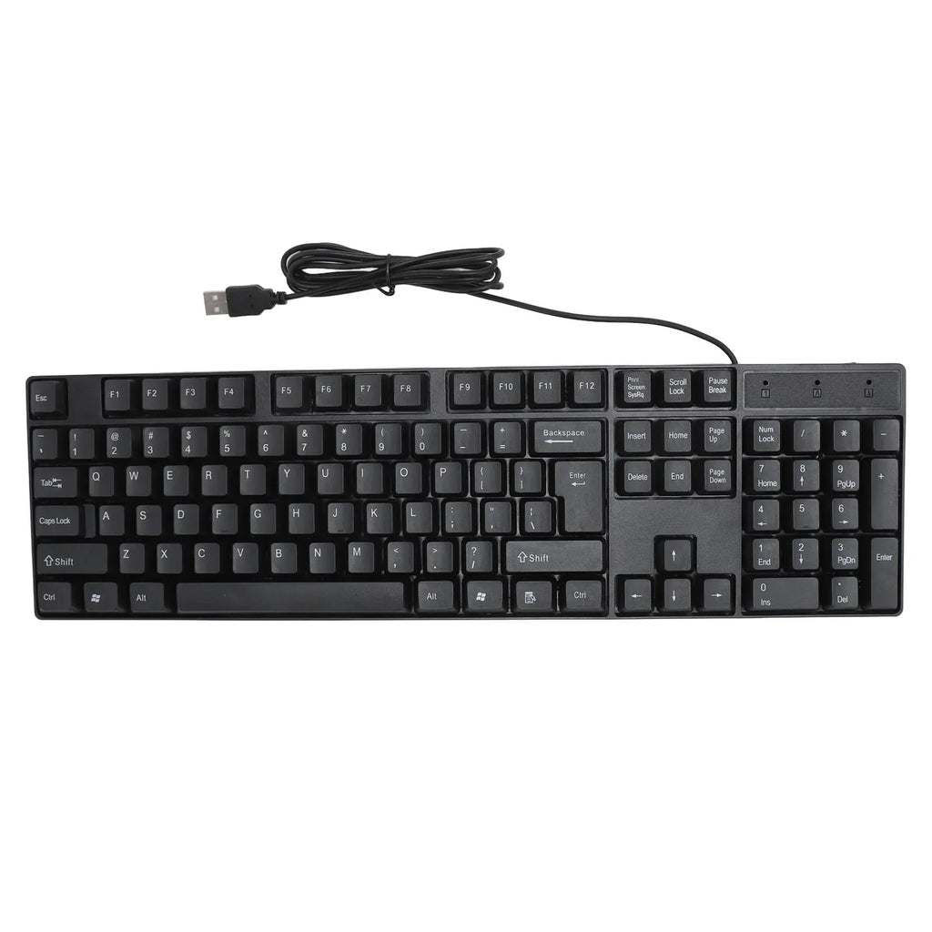 104 Keys USB Wired Keyboard English/Russian/Spanish/French Language Ergonomic Design Gaming Keyboard for Office Laptops Desktops Outstanding Electronic Store Store