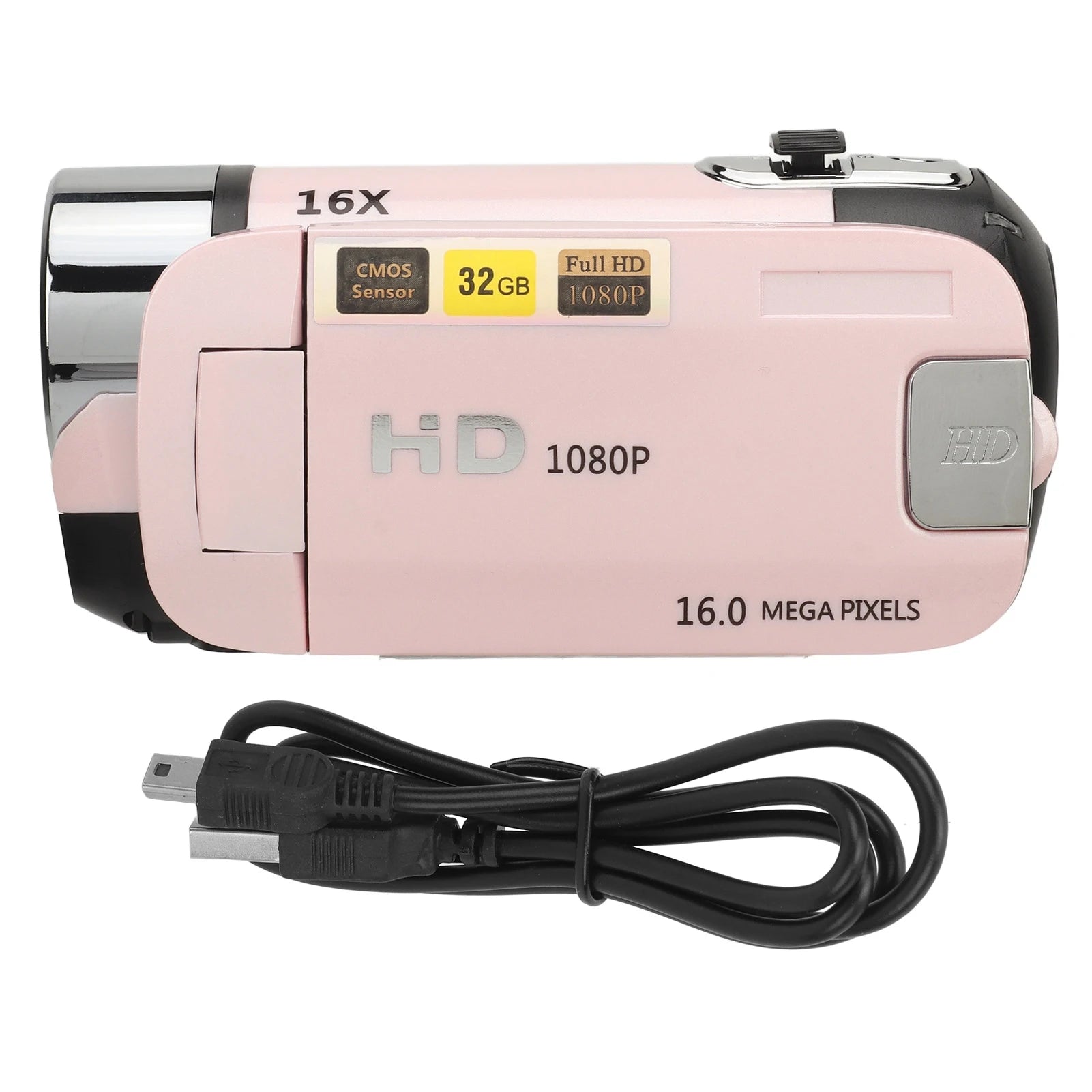 D90 1080P 16MP Digital Camera 2.4 Inch Rotatable Screen Camcorder 16X Zoom HD Video Recorder with Fill Light new Shop1103677655 Store