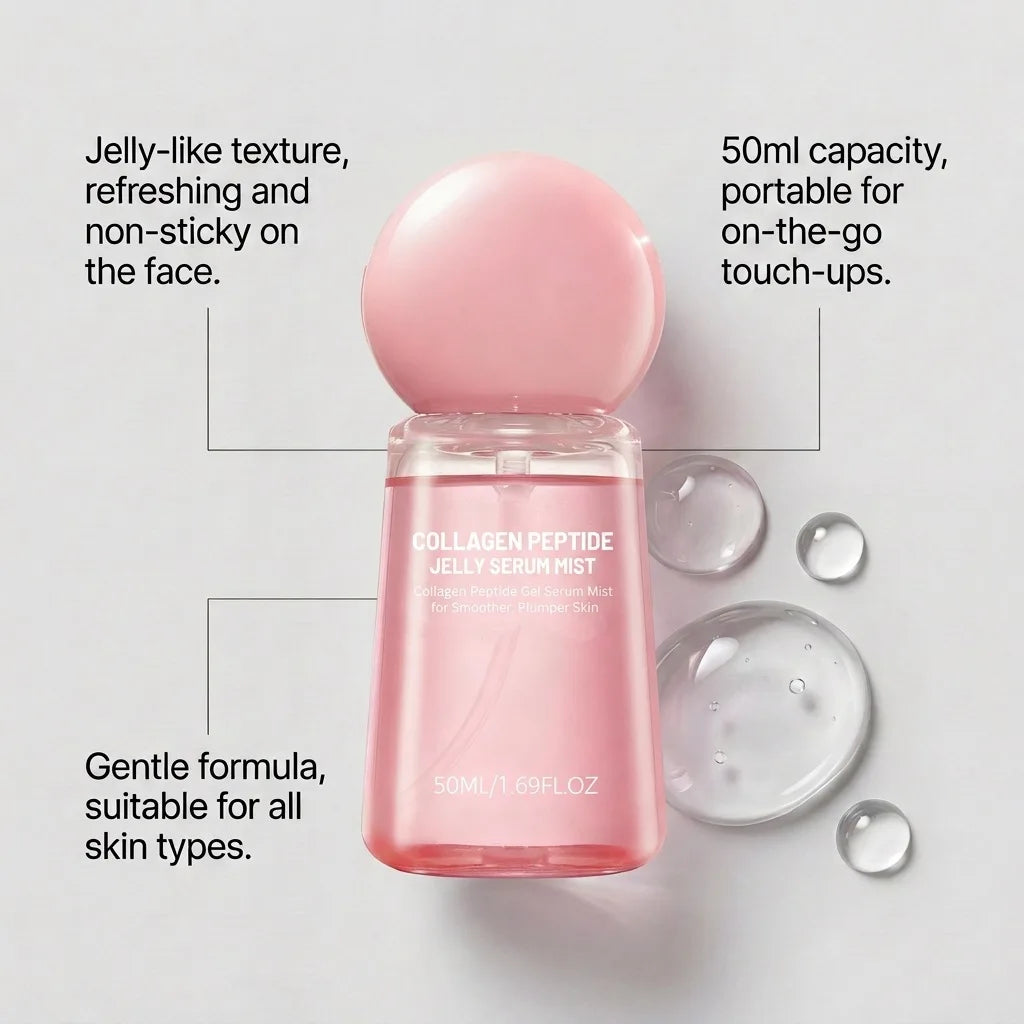 Collagen Peptides Jelly Serum Mist Brighten Skin Tone Smooth Dry Lines Hydrating Face Reduce Roughness Tighten Pores Face Spray