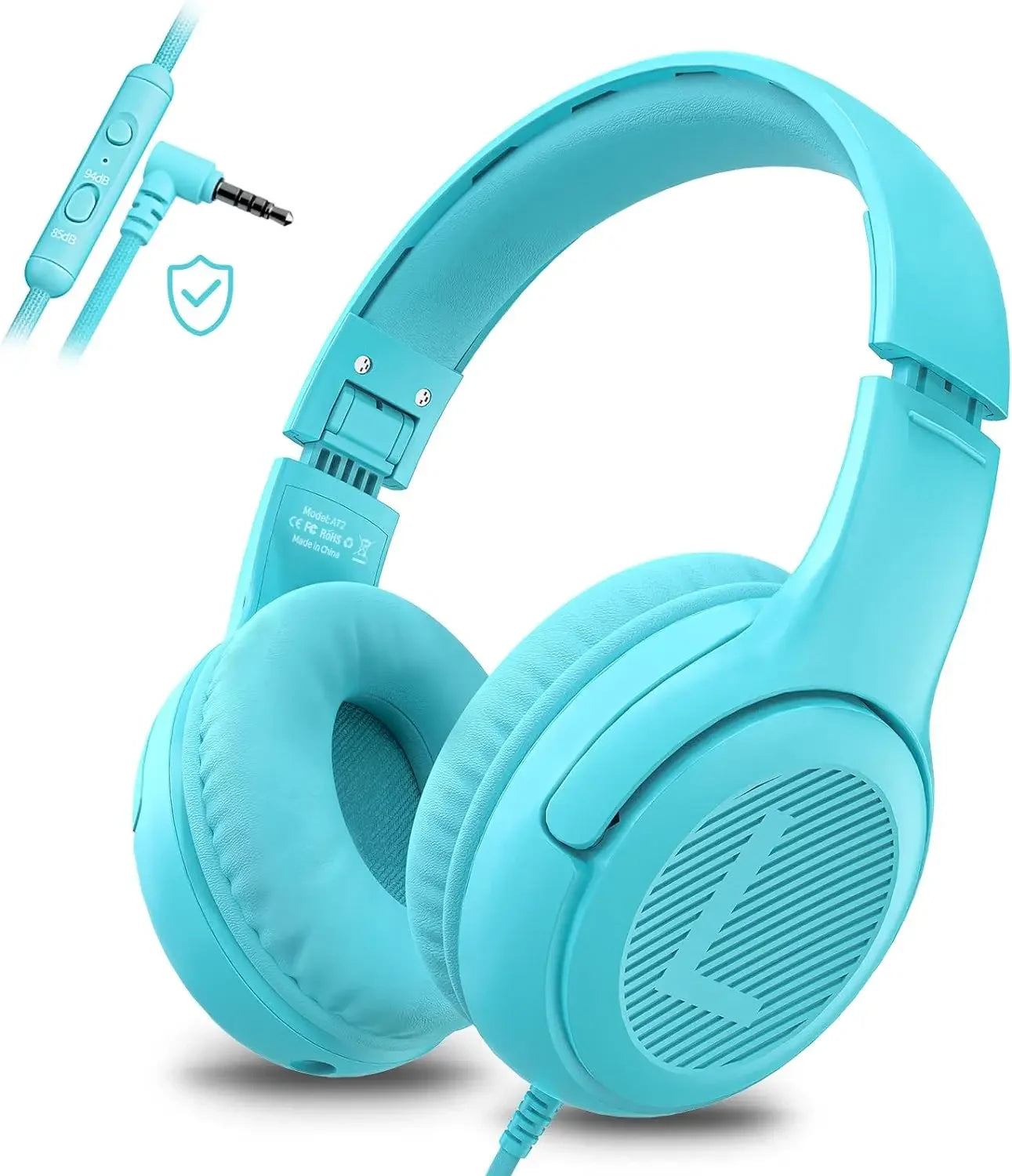 1/2/3Pcs AWATRUE AT2 Kids Headphones Wired Toddler Headsets with Mic Over-Ear Headphone Foldable on-Ear Design for PC,Laptop NUBWO Audio Store