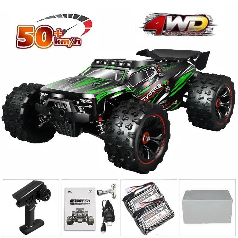 1:16 85KM/H Or 50KM/H 4WD RC Car With LED Remote Control Cars High Speed Drift Monster 4x4 Truck for Kids vs Wltoys 124017 Toys BAOEN Official Store