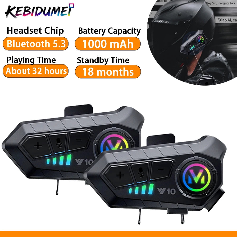 Wireless Headphone Bluetooth5.3 Earphone IPX6 Waterproof MP3 Player HD Sound Motorcycle Helmet Headset with Mic Moto Accessories Car Life Further Store