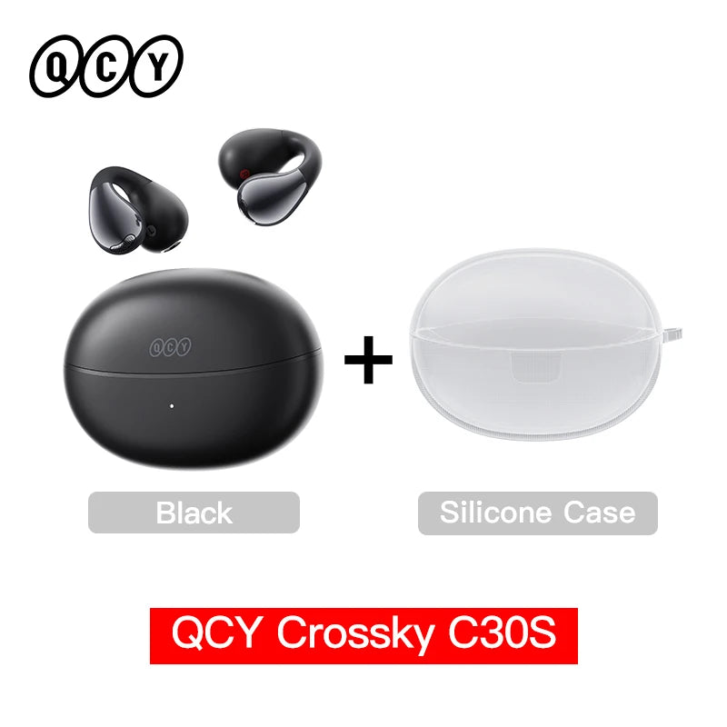 QCY Crossky C30S Clip-On Wireless Earphones Hi-Res LDAC Headphones Bluetooth 6.0 Dual-Magnet Driver Headsets 40H Sports Earbud QCY Factory Store