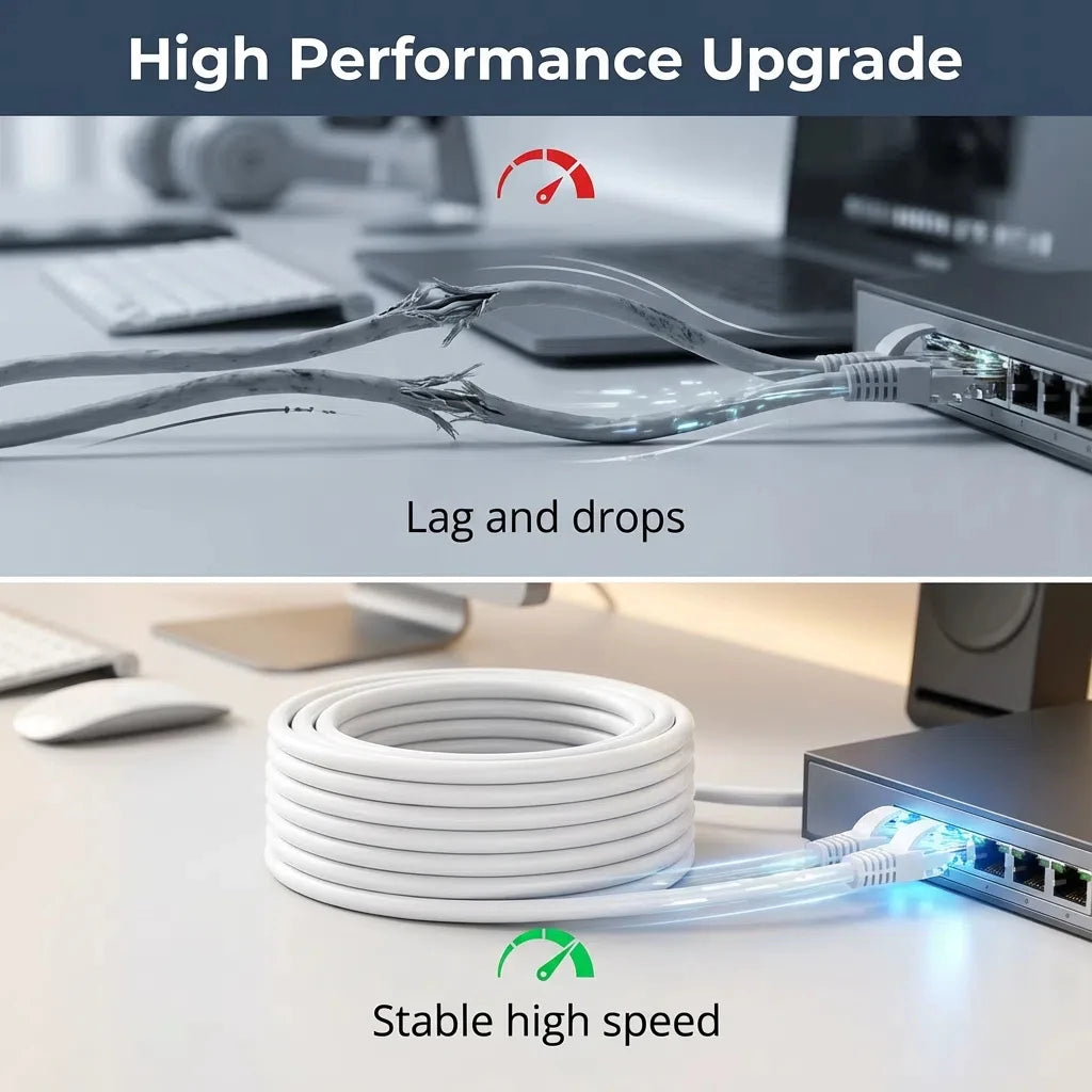 0.5/1/2/3/5/10/15/20/30/50M Cat6 Ethernet Cable RJ45 UTP 1000Mbps Network Cord LAN Wire Internet Lead Cord Router Computer Cable AetherCables Store
