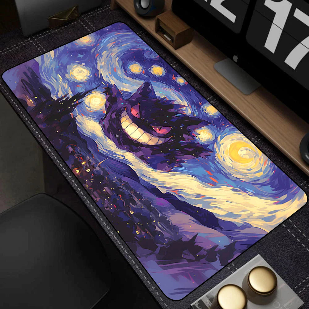 Colorful Gaming Keyboard Rug Laptop Japan Cool Anime Mouse Pad XXL Black P-pokemon Desk Mat PC G-gengar Gamer Cabinet Mousepad DQHANVE Mouse Pad Store
