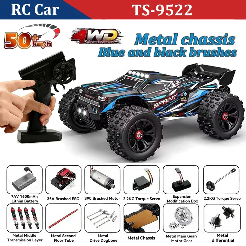 WLtoys 9522 PRO 85KM/H High-speed RC Car Brushless 4WD Drive Off-road Drift 1:16 Professional Racing Car 9522 50KM/H Boy's Toy Gangbi Official Store