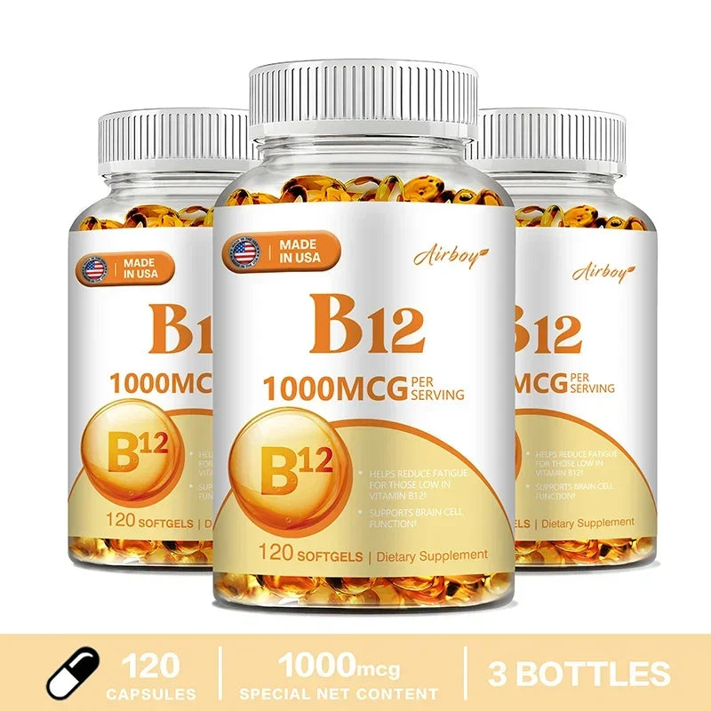 Vitamin B12 - for Mood, Brain, Nervous System, Energy, Metabolism, Relieve Fatigue, Heart Health Charm Alliance Store
