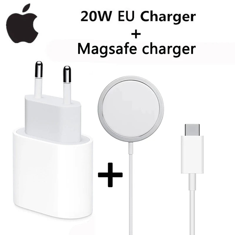 Original USB-C Power Adapter for iPhone, Type C Fast Charger, Apple Cable for iPhone 14, 13 Plus, 17, 16, 15, Mini Pro Max, 20W,