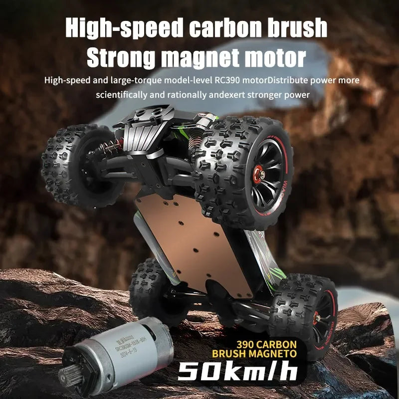 1:16 85KM/H Or 50KM/H 4WD RC Car With LED Remote Control Cars High Speed Drift Monster 4x4 Truck for Kids vs Wltoys 124017 Toys BAOEN Official Store