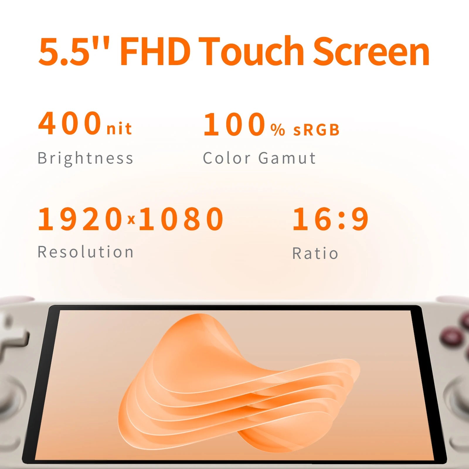 MANGMI AIR X Handheld Game Console Qualcomm Snapdragon 662 5.5'' Touchscreen Android 14 Active Cooling Fan 15W Fast Charging RGB Ampown Store