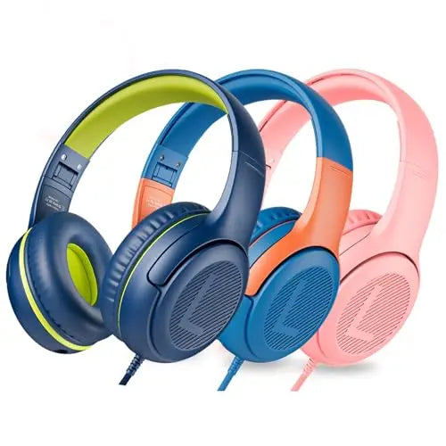 1/2/3Pcs AWATRUE AT2 Kids Headphones Wired Toddler Headsets with Mic Over-Ear Headphone Foldable on-Ear Design for PC,Laptop NUBWO Audio Store