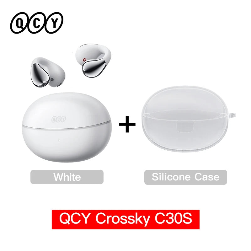 QCY Crossky C30S Clip-On Wireless Earphones Hi-Res LDAC Headphones Bluetooth 6.0 Dual-Magnet Driver Headsets 40H Sports Earbud QCY Factory Store