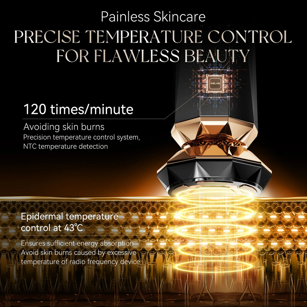 ANLAN Multifunction Skincare Device Pro 18K Gold Face Radio Frequency With Hot Cold EMS Facial Lifting Beauty Skin Care Massager Anlan Official Store