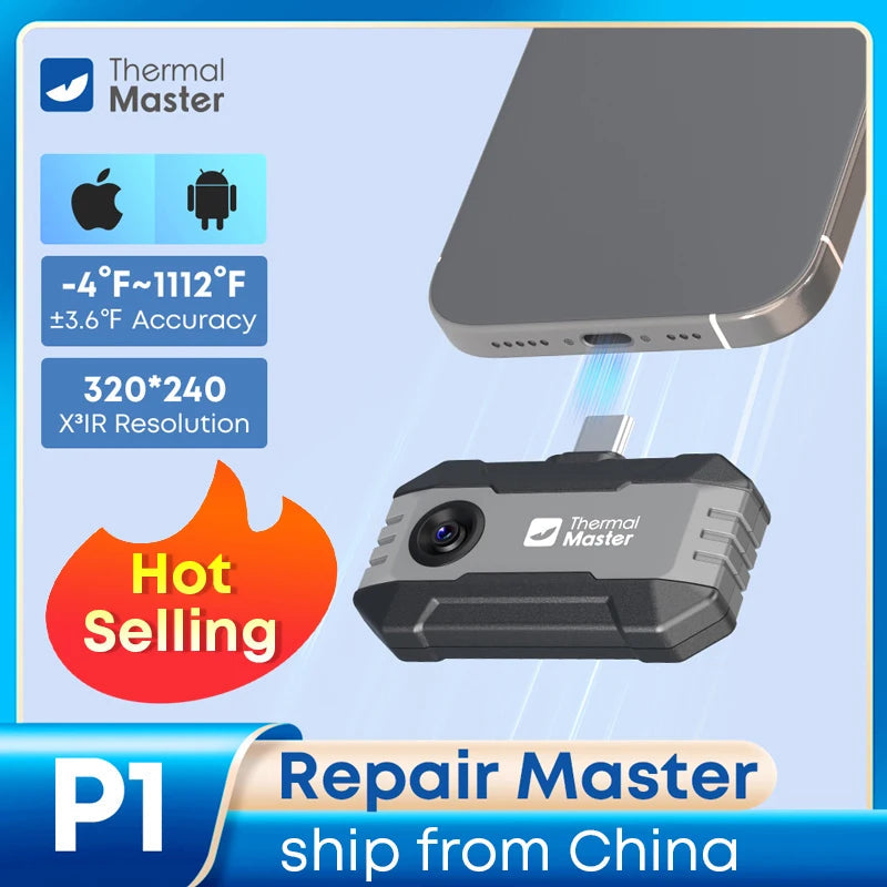 Thermal Camera P1 IOS& Android Phone 320*240 X³IR Resolution Infrared Thermal Imaging Camera Air Conditioning HVAC Inspection Thermal Master Factory Store