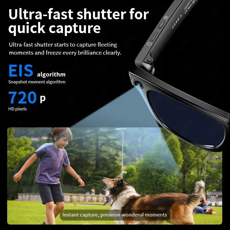 AI Smart Glasses with 8MP Camera Video Recording 100+ Languages Translation Sunglasses Bluetooth Call Music Play Men Women 2025 GUHUAVMI Smart Watch Direct Sales Factory Store