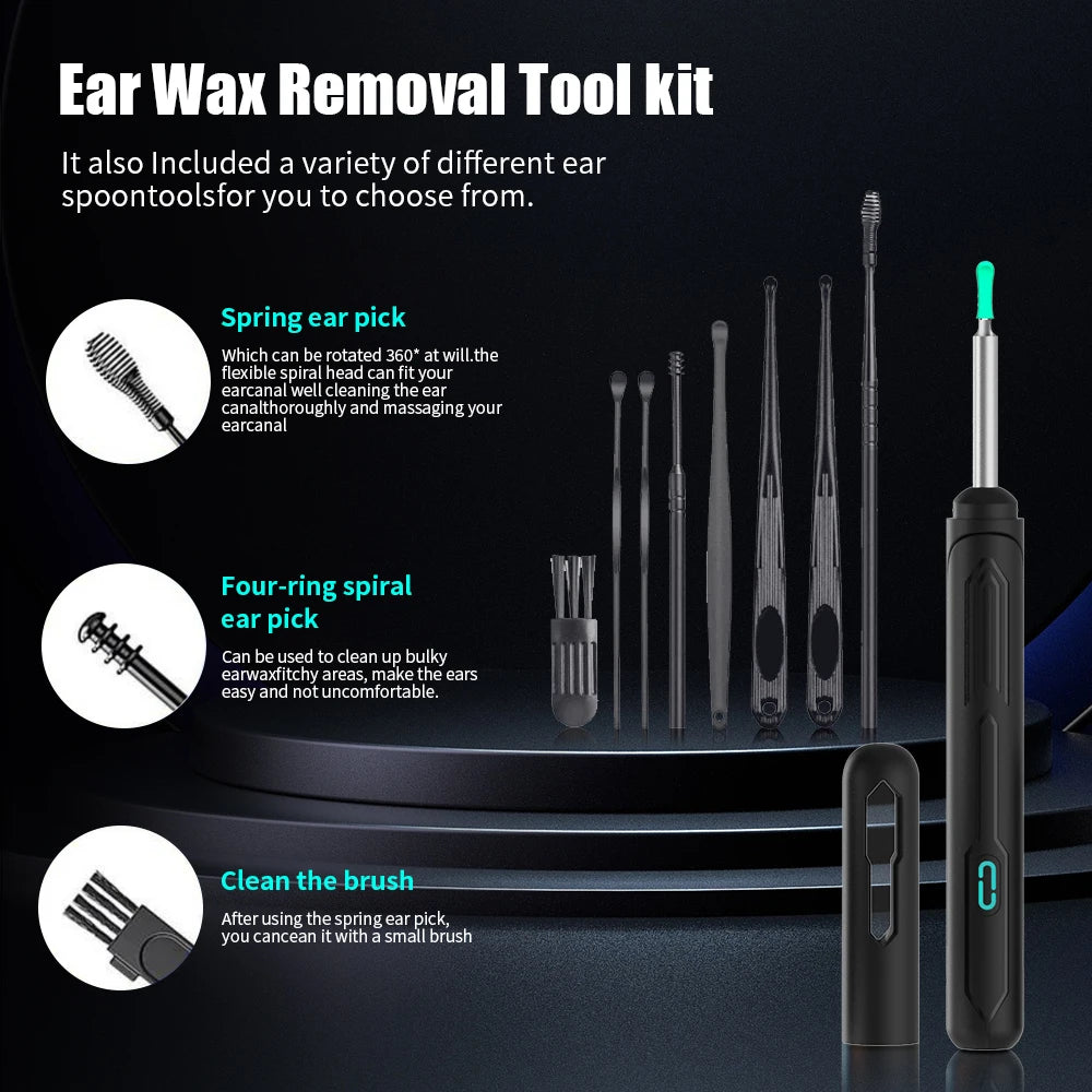 Ear Cleaner with camera Set Ear Sticks Otoscope USB C Charging Endoscope Wax Removal Tool Earpick MIni Camera Ear Cleaning Set Healthy Care Manufacturer Store