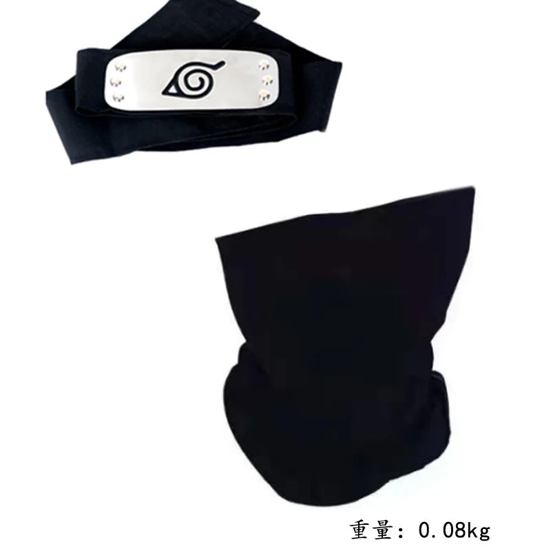 Ninja Set Combination Assembly Flag Maple Roleplaying Kakashi Gloves Kunai Forehead Protector Bandana Performance Costume cos school party Store