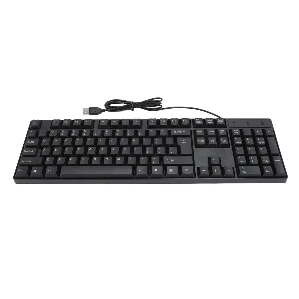 104 Keys USB Wired Keyboard English/Russian/Spanish/French Language Ergonomic Design Gaming Keyboard for Office Laptops Desktops Outstanding Electronic Store Store