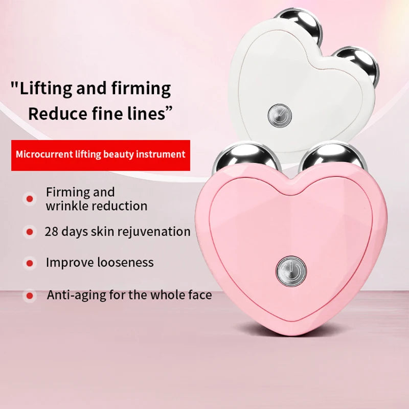3D Microcurrent Electric Face Massager Lift Roller Mini Facial Lifting Device Sonic Vibration Skin Tighten Massage Beauty Care KEMOKO Beauty Store