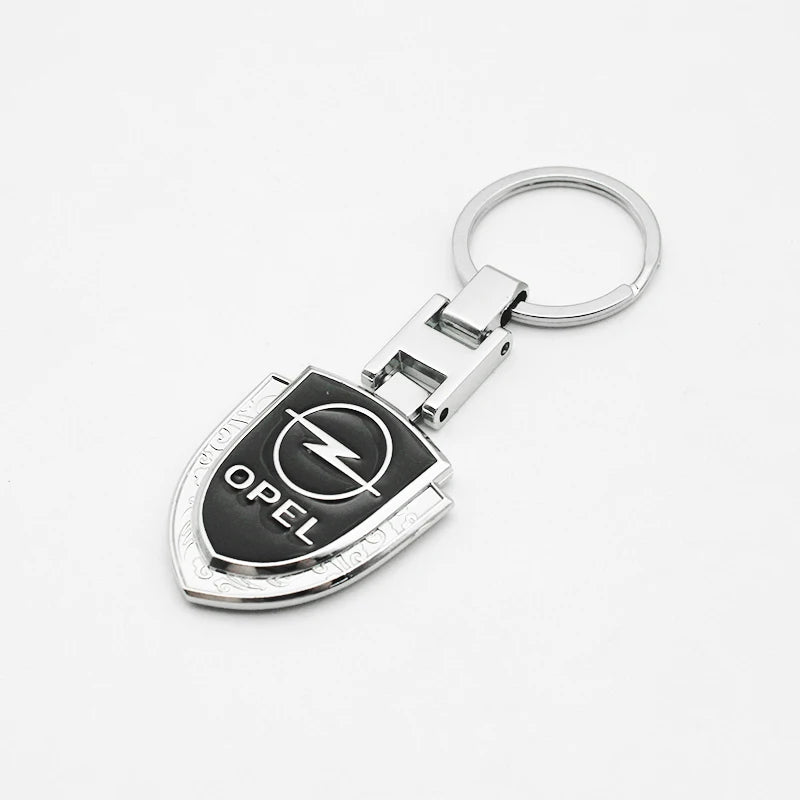 Metal/Leather Car Keychain Badge Emblem For Opel Astra Grandland Corsa Mokka Frontera Insignia Zafira Key Chain Rings Accessorie Tesla Auto Parts Wholesale Store