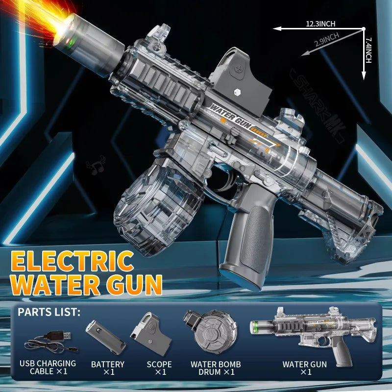 M416 LED Water Gun for Kids – Large Capacity Auto-Fire Summer Outdoor Toy AE Selection Toys Store