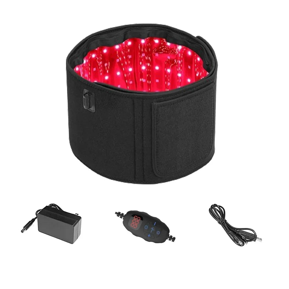 Red ＆Infrared LED Light Therapy Belt 850nm 660nm Back Pain Relief Wrap Burn Fat Wrap Slimming Machine Waist Heat Pad Full Body ZongKung Healthy Life Store