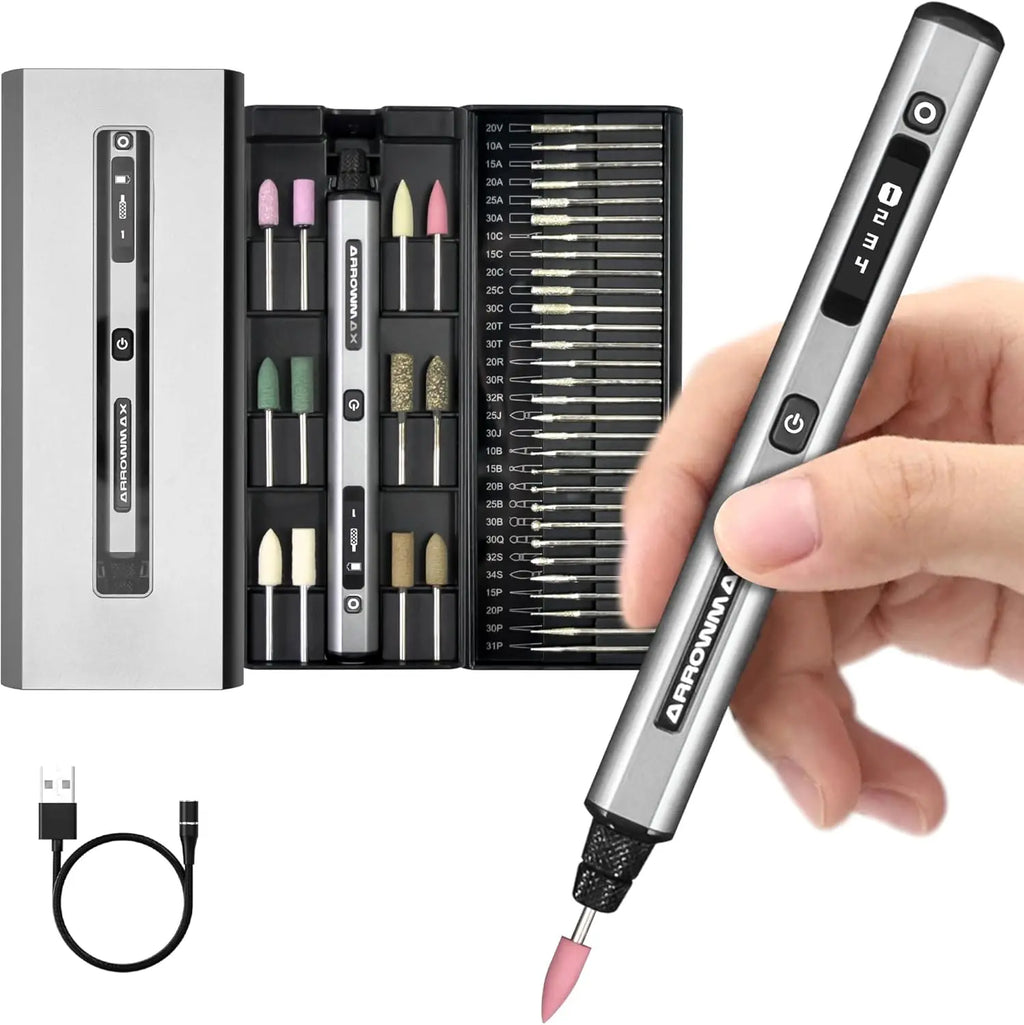 ARROWMAX SGS Engraving Pen Cordless Rotary Tool Kit Electric Mini Grinder with 42 Bits for Crafts Metal Wood Glass Carving ARROWMAX Official Store