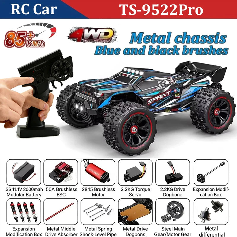 WLtoys 9522 PRO 85KM/H High-speed RC Car Brushless 4WD Drive Off-road Drift 1:16 Professional Racing Car 9522 50KM/H Boy's Toy Gangbi Official Store