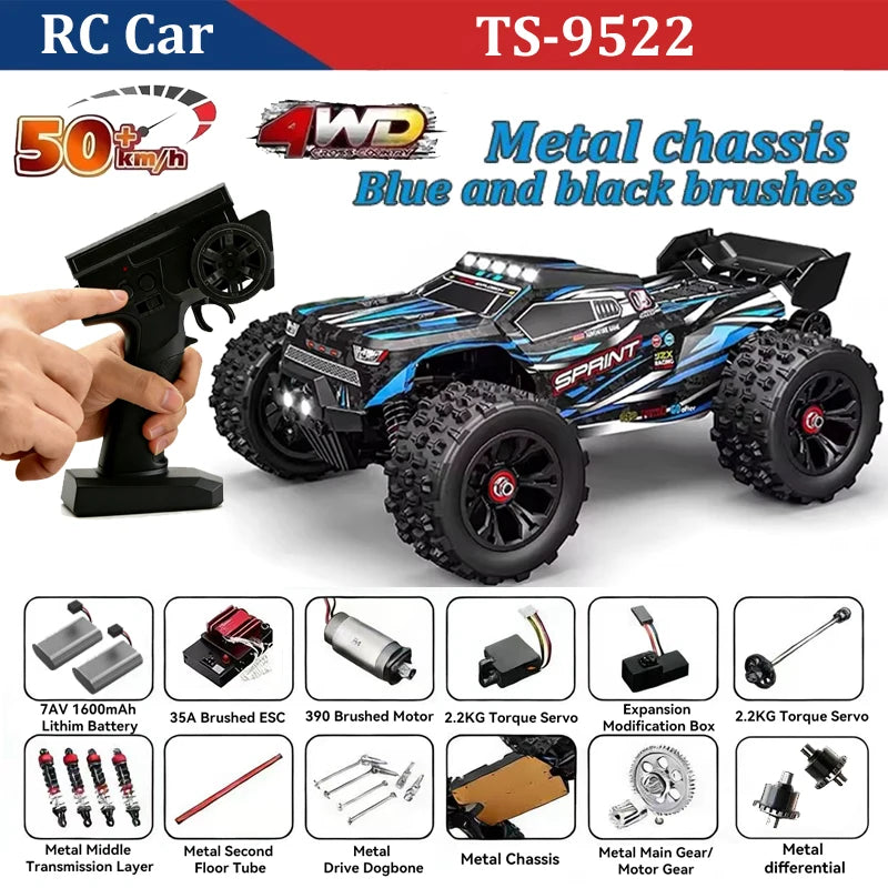 WLtoys 9522 PRO 85KM/H High-speed RC Car Brushless 4WD Drive Off-road Drift 1:16 Professional Racing Car 9522 50KM/H Boy's Toy Gangbi Official Store