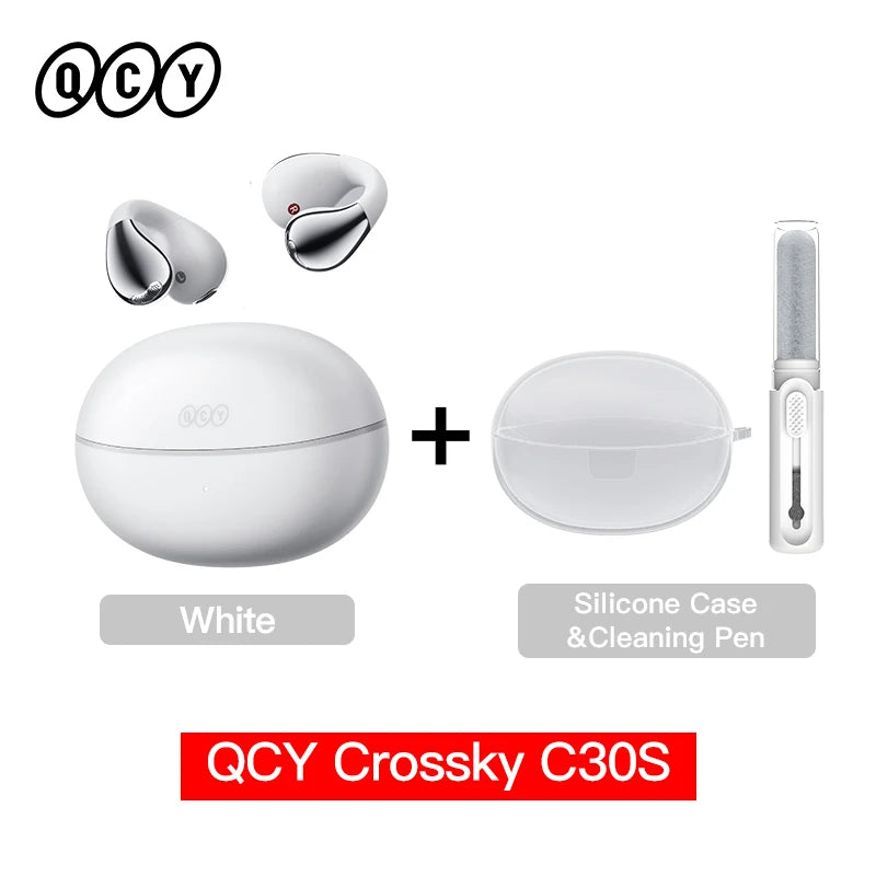 QCY Crossky C30S Clip-On Wireless Earphones Hi-Res LDAC Headphones Bluetooth 6.0 Dual-Magnet Driver Headsets 40H Sports Earbud QCY Factory Store